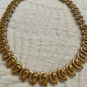 Vintage Monet Gold Swirl Necklace